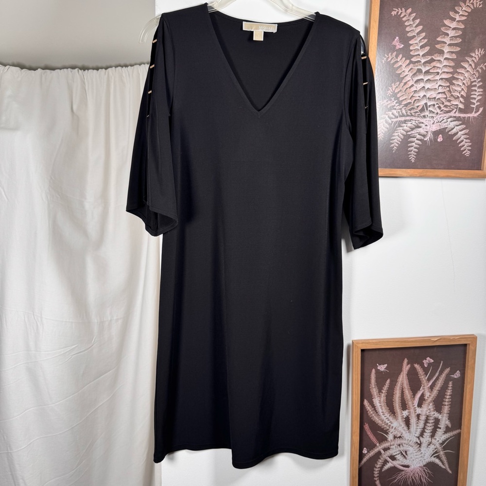 Michael Kors Black Open Sleeve Shirt Dress(S)